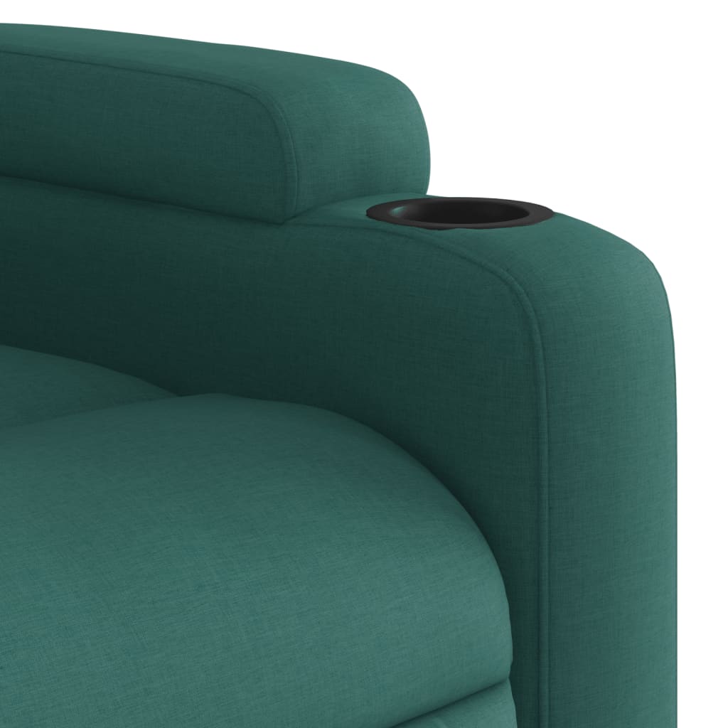 vidaXL Sillón reclinable de tela verde oscuro