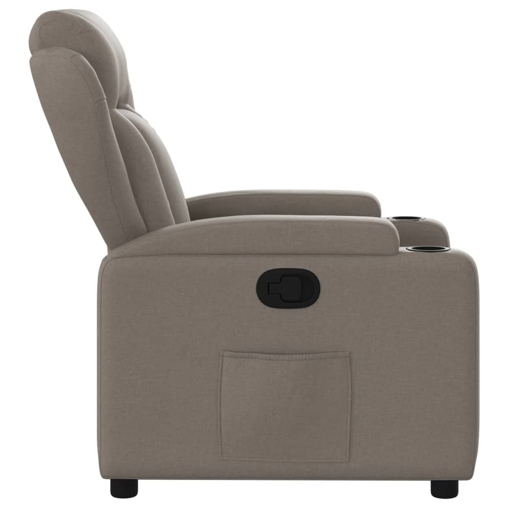 vidaXL Sillón reclinable de tela gris taupe