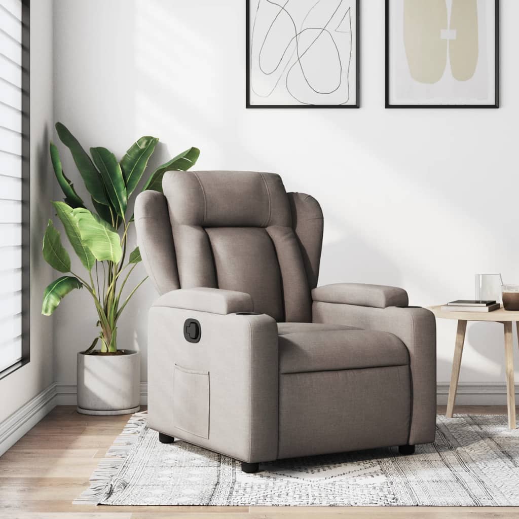 vidaXL Sillón reclinable de tela gris taupe