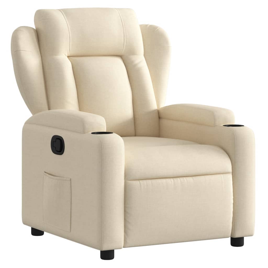 vidaXL Sillón reclinable de tela crema