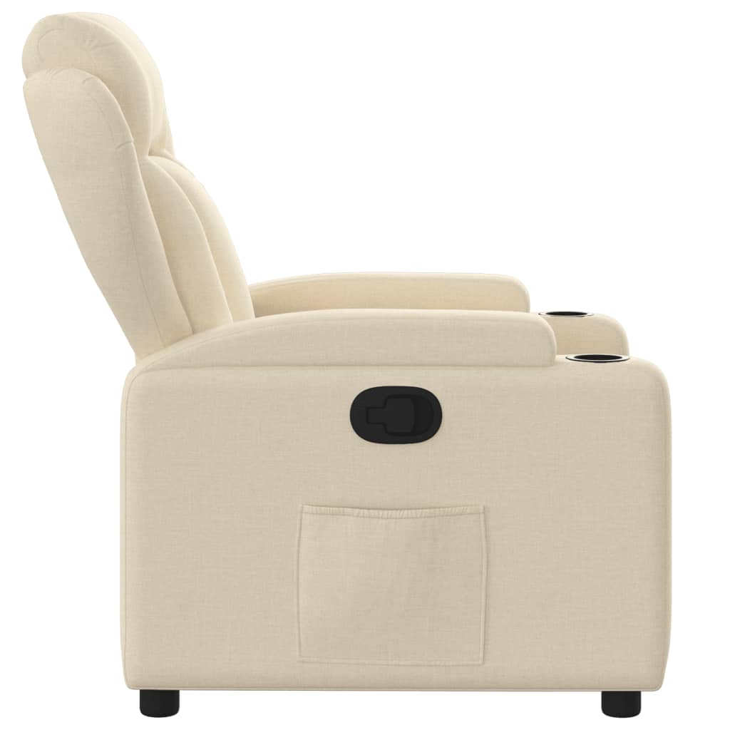 vidaXL Sillón reclinable de tela crema