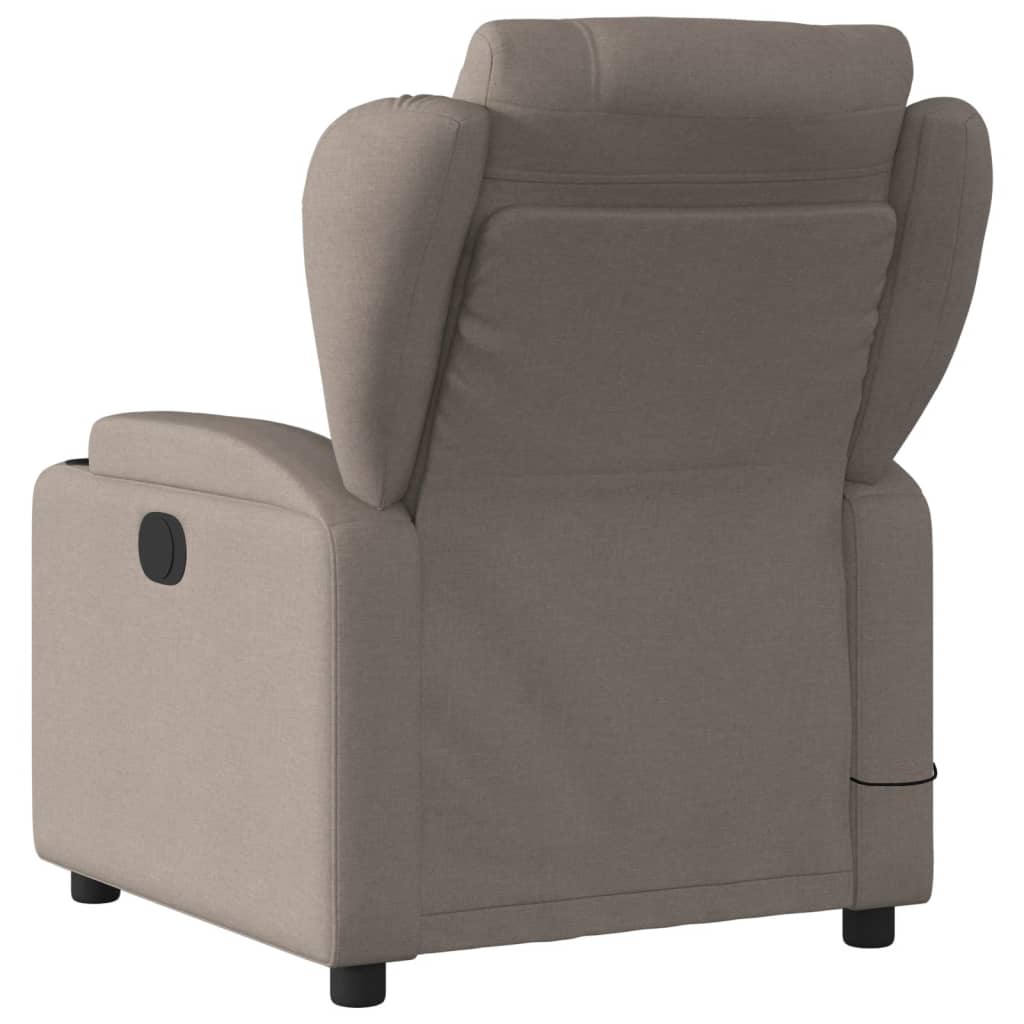 vidaXL Sillón de masaje reclinable de tela gris taupé