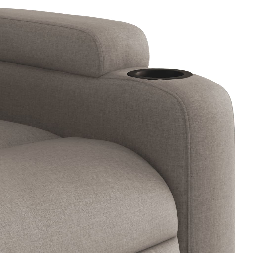 vidaXL Sillón de masaje reclinable de tela gris taupé