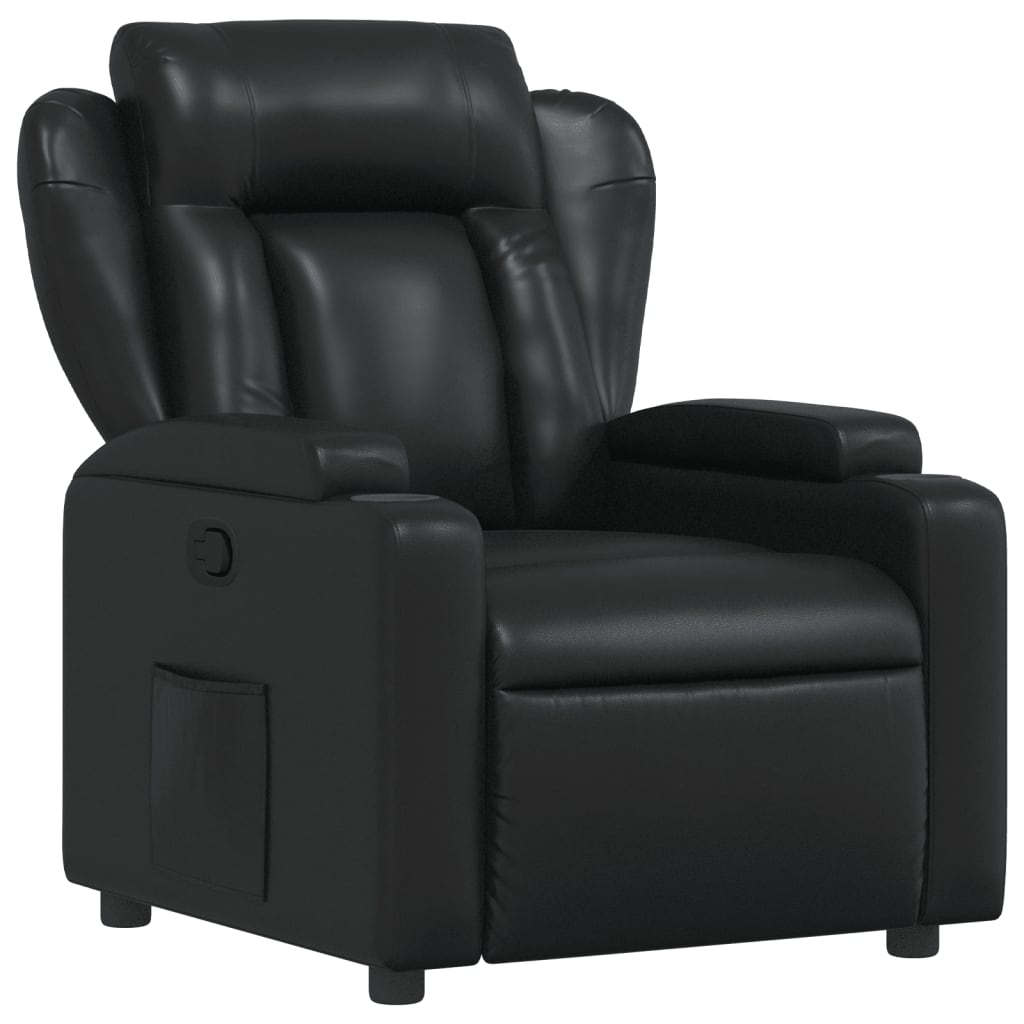 vidaXL Sillón reclinable de cuero sintético negro