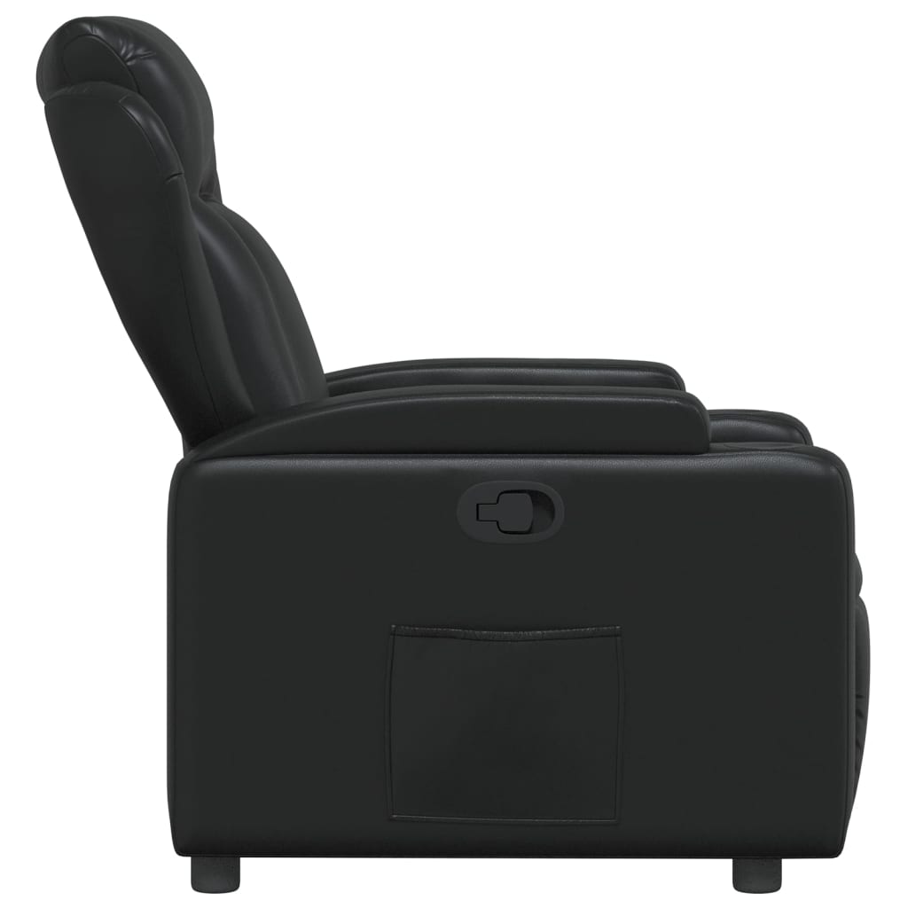 vidaXL Sillón reclinable de cuero sintético negro