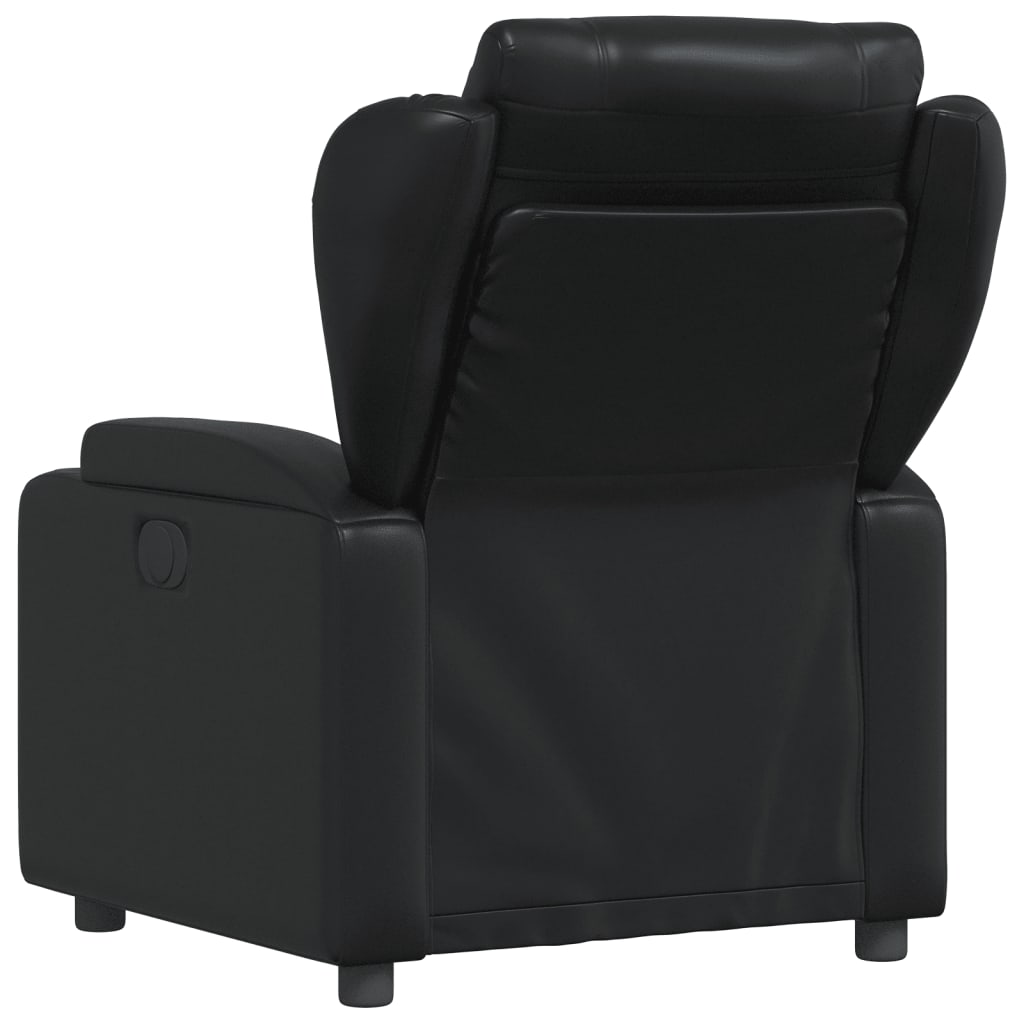 vidaXL Sillón reclinable de cuero sintético negro