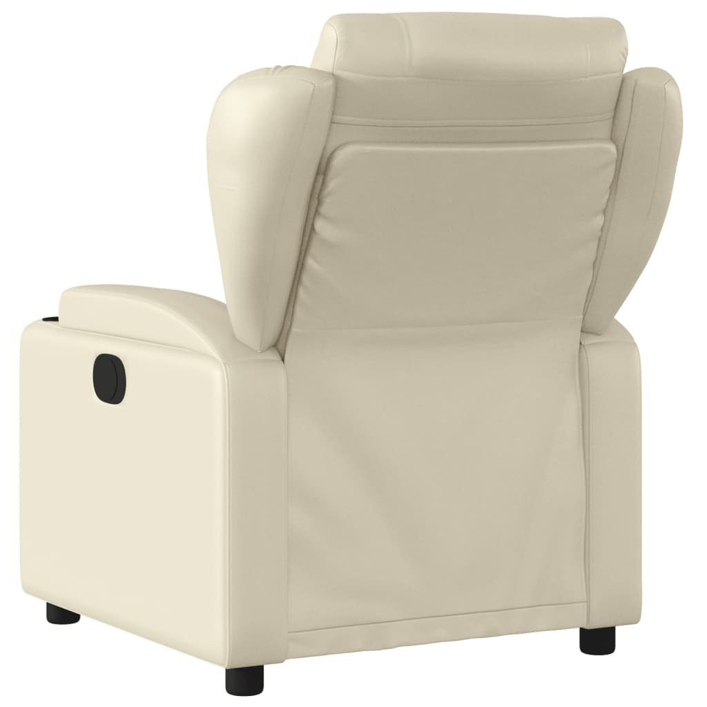 vidaXL Sillón reclinable de cuero sintético crema