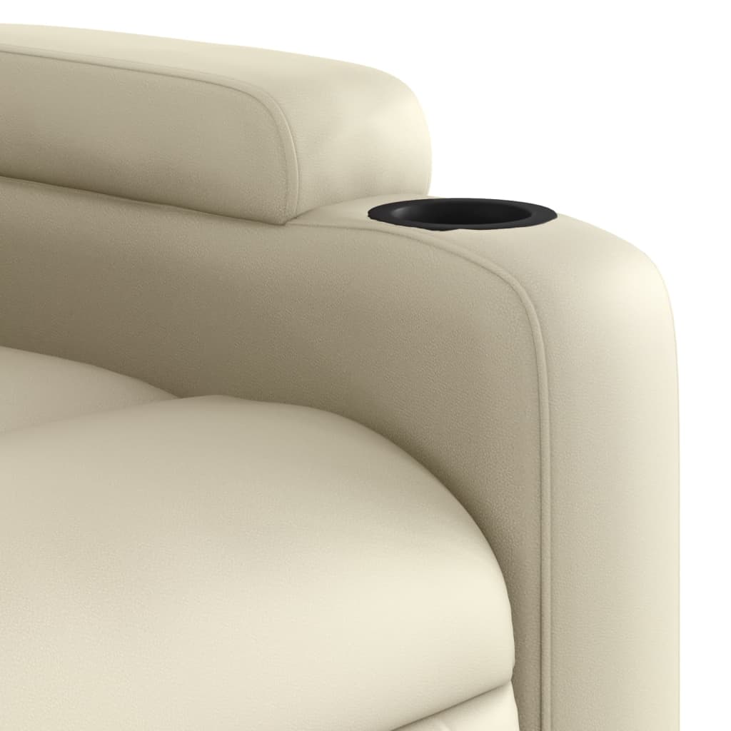 vidaXL Sillón reclinable de cuero sintético crema