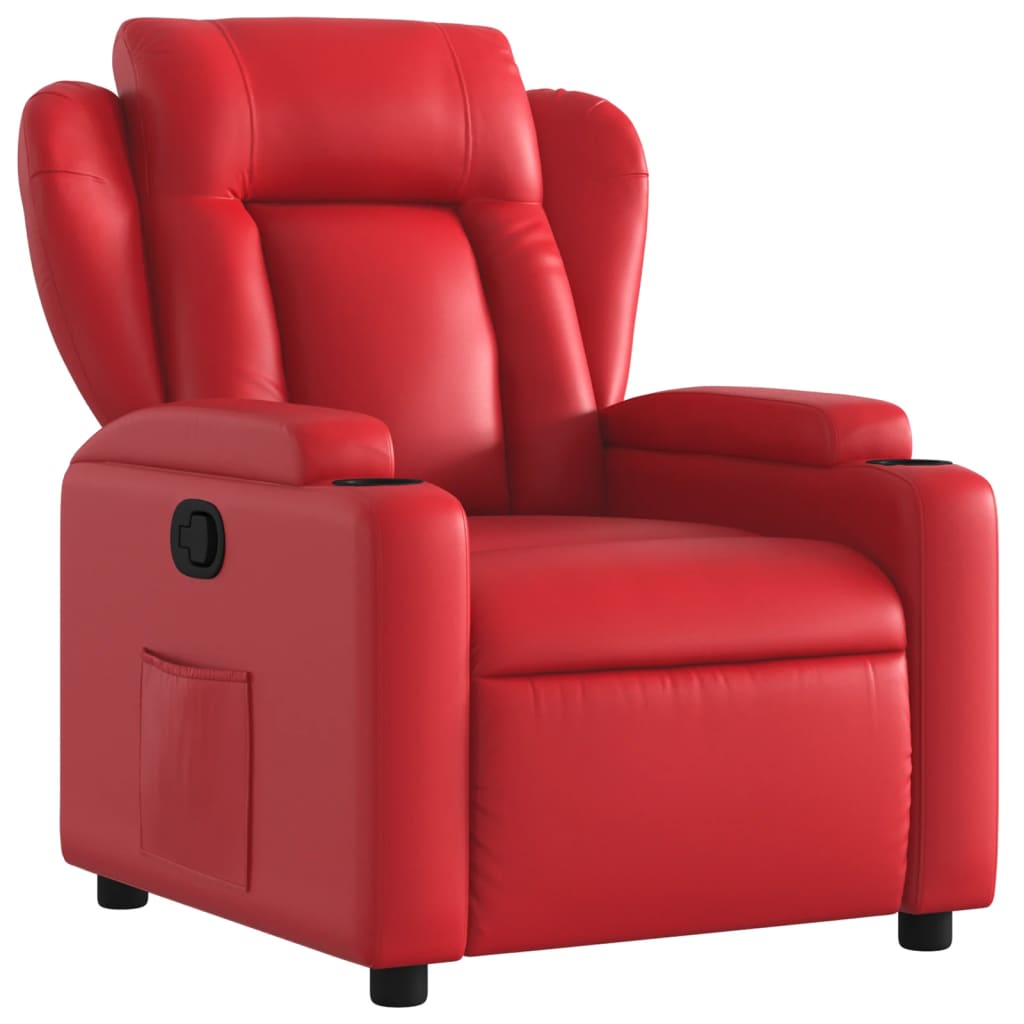 vidaXL Sillón reclinable de cuero sintético rojo