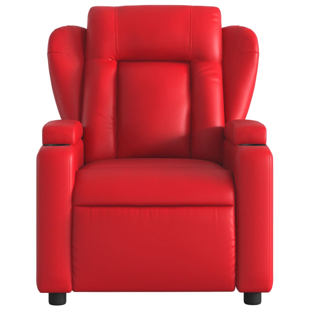 vidaXL Sillón reclinable de cuero sintético rojo