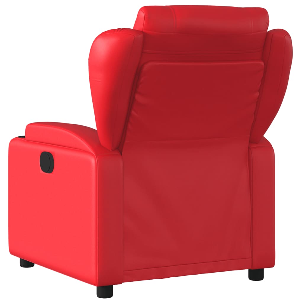 vidaXL Sillón reclinable de cuero sintético rojo