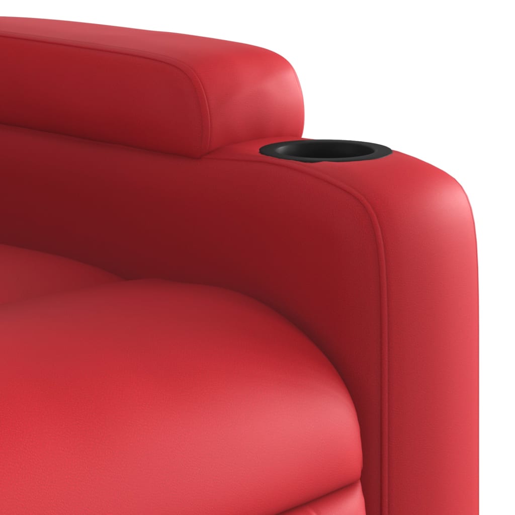 vidaXL Sillón reclinable de cuero sintético rojo