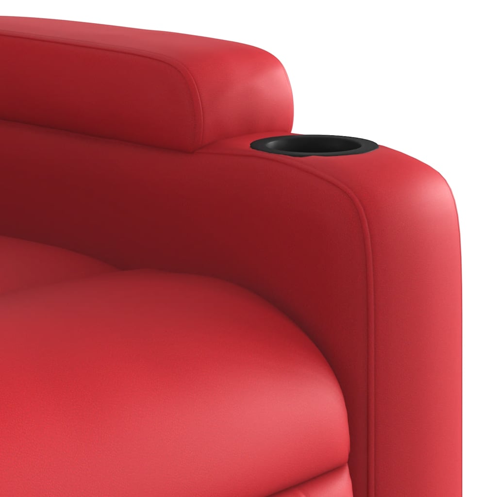 vidaXL Sillón de masaje reclinable cuero sintético rojo