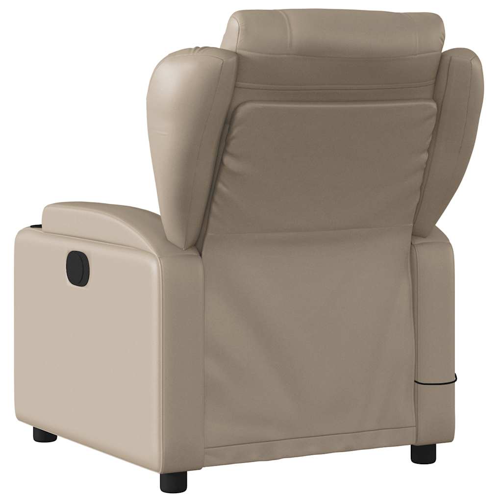 vidaXL Sillón de masaje reclinable cuero sintético color capuchino