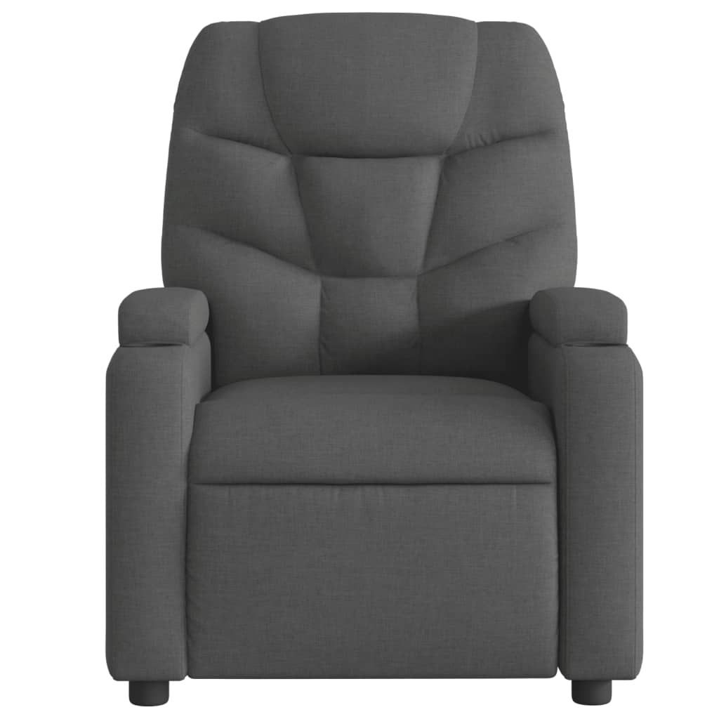 vidaXL Sillón reclinable de tela gris oscuro