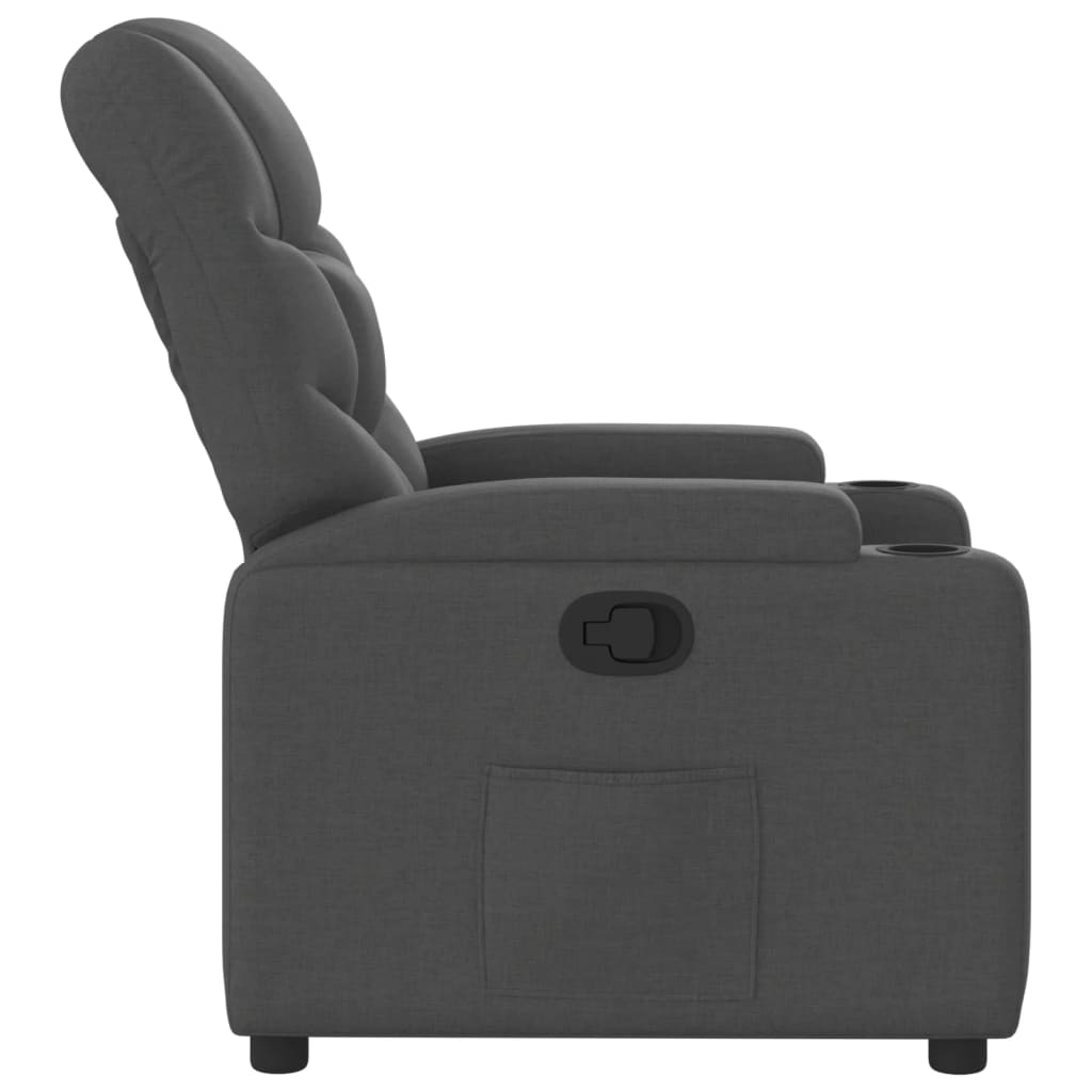 vidaXL Sillón reclinable de tela gris oscuro