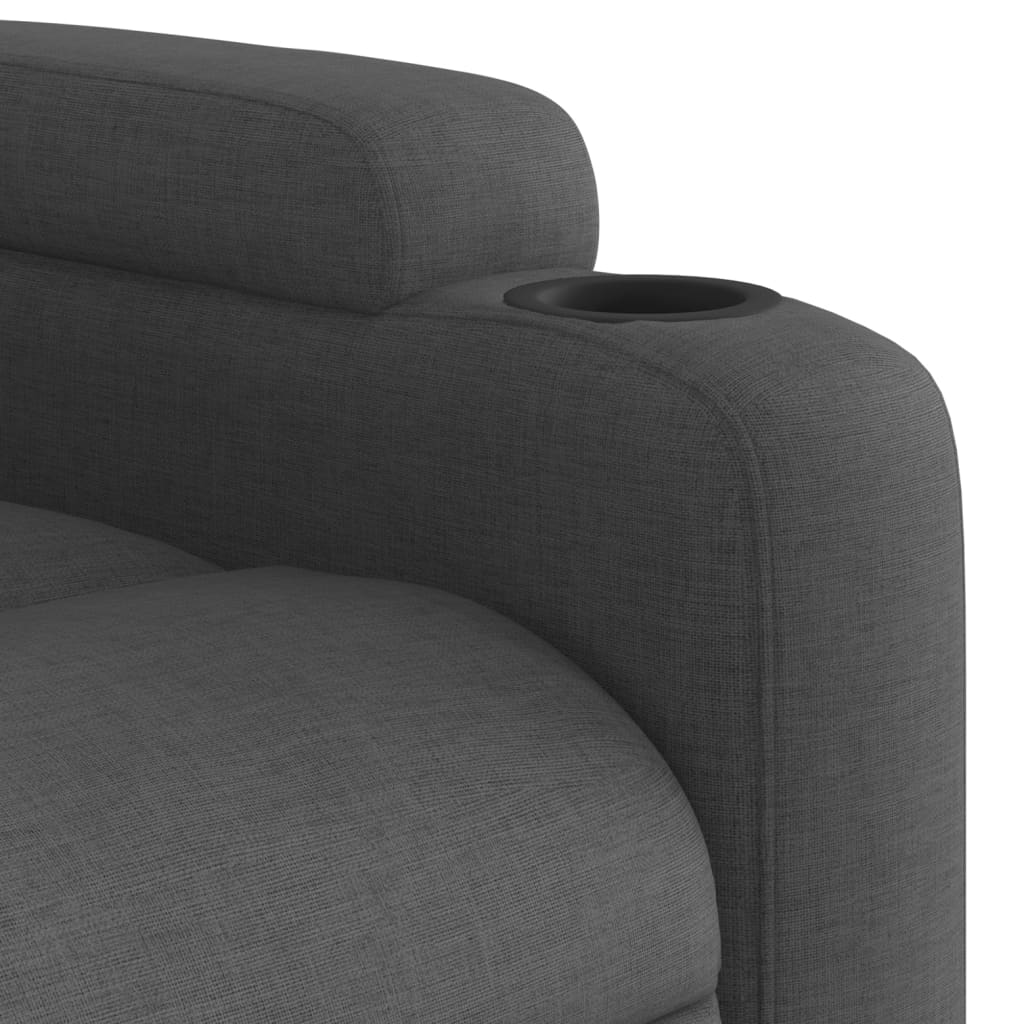 vidaXL Sillón reclinable de tela gris oscuro