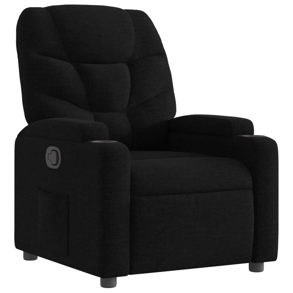 vidaXL Sillón reclinable de tela negro