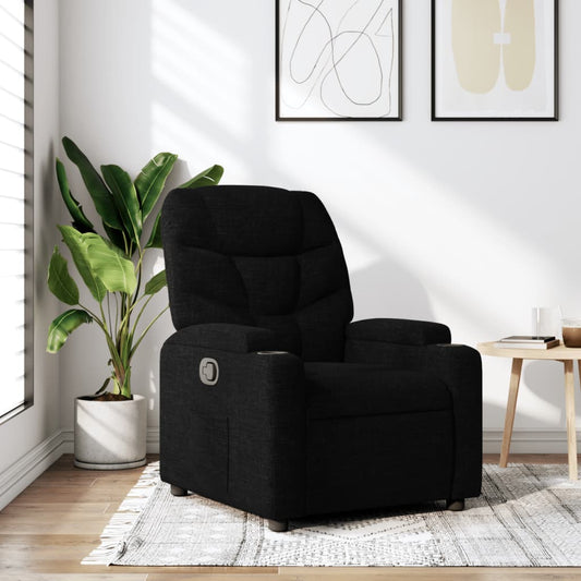 vidaXL Sillón reclinable de tela negro