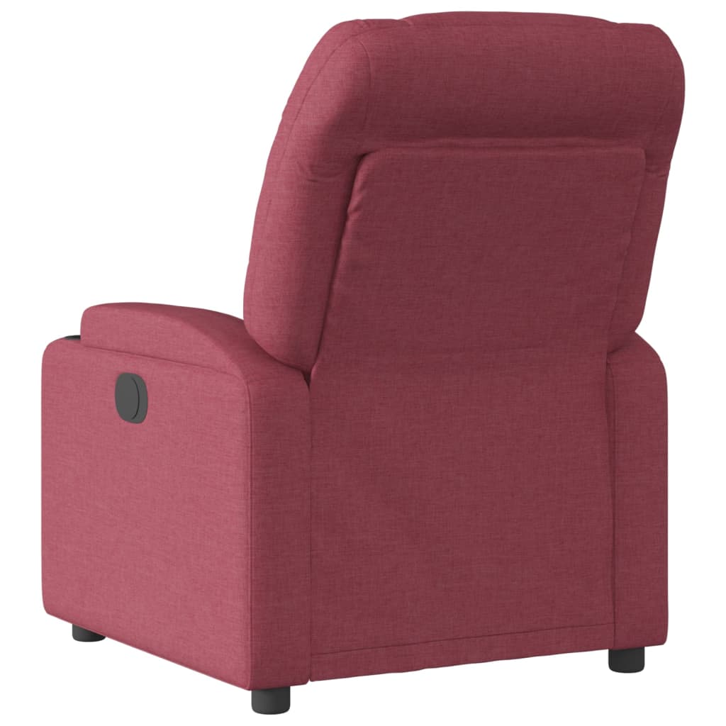 vidaXL Sillón reclinable de tela rojo tinto