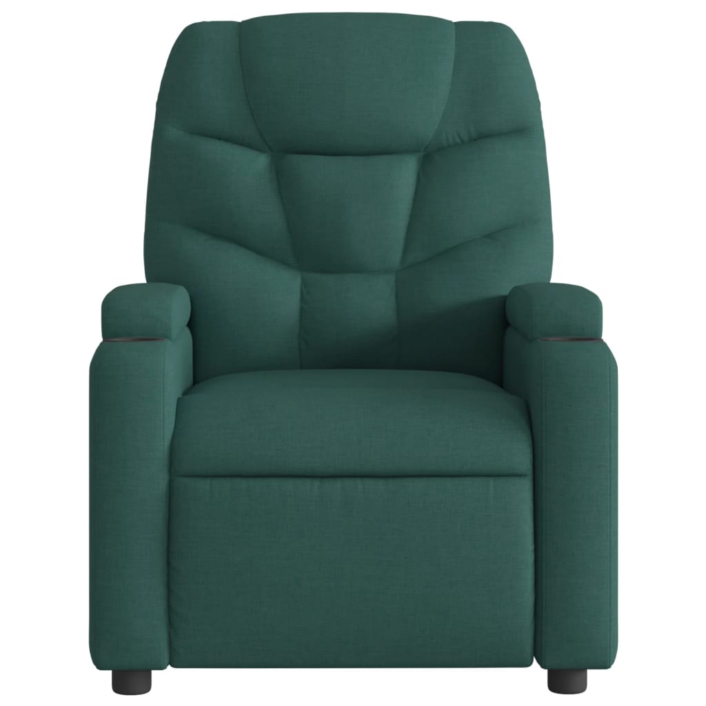 vidaXL Sillón reclinable de tela verde oscuro