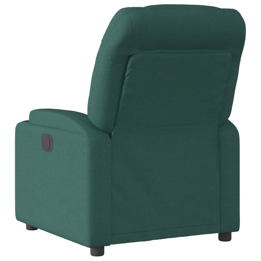 vidaXL Sillón reclinable de tela verde oscuro