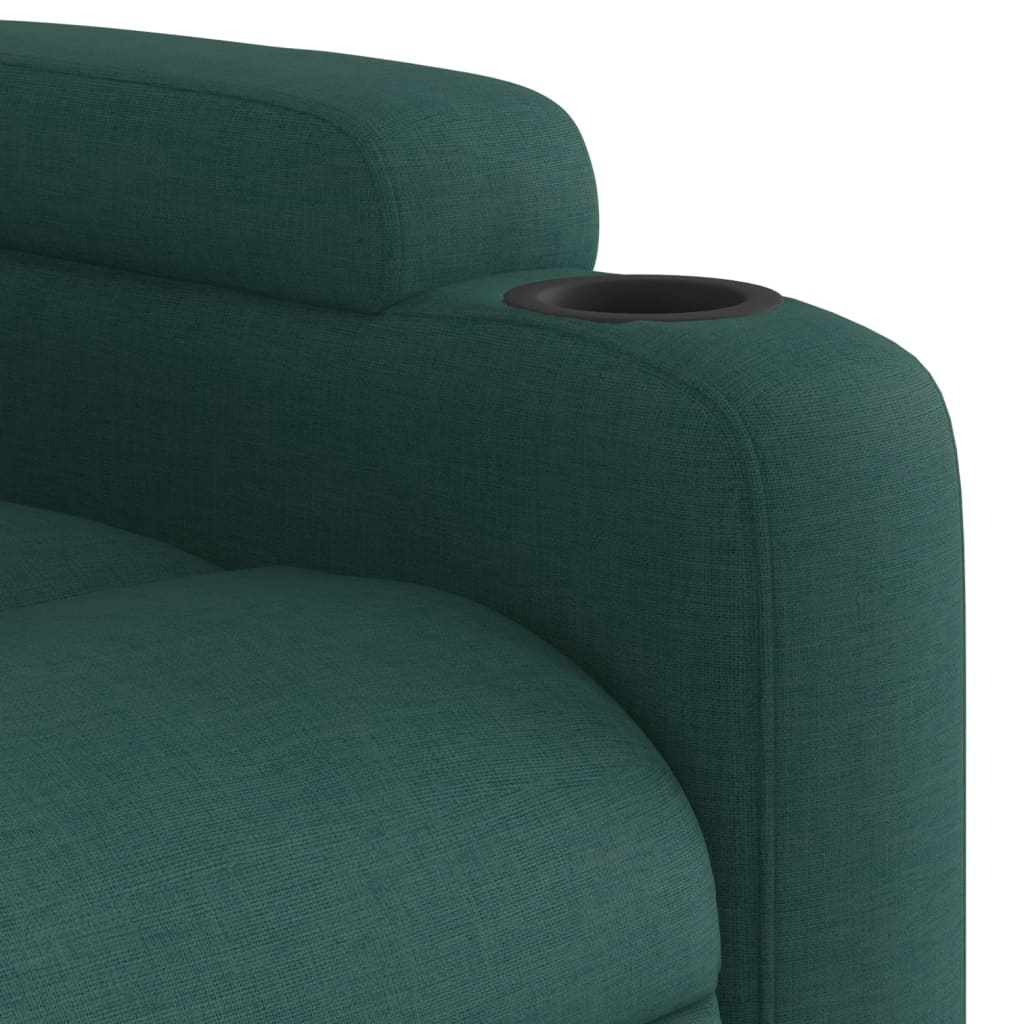 vidaXL Sillón reclinable de tela verde oscuro