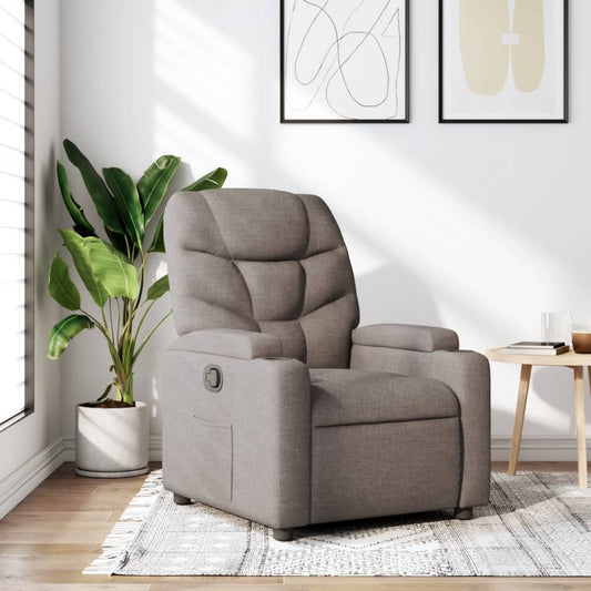 vidaXL Sillón reclinable de tela gris taupe