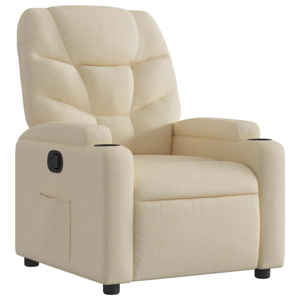 vidaXL Sillón reclinable de tela crema