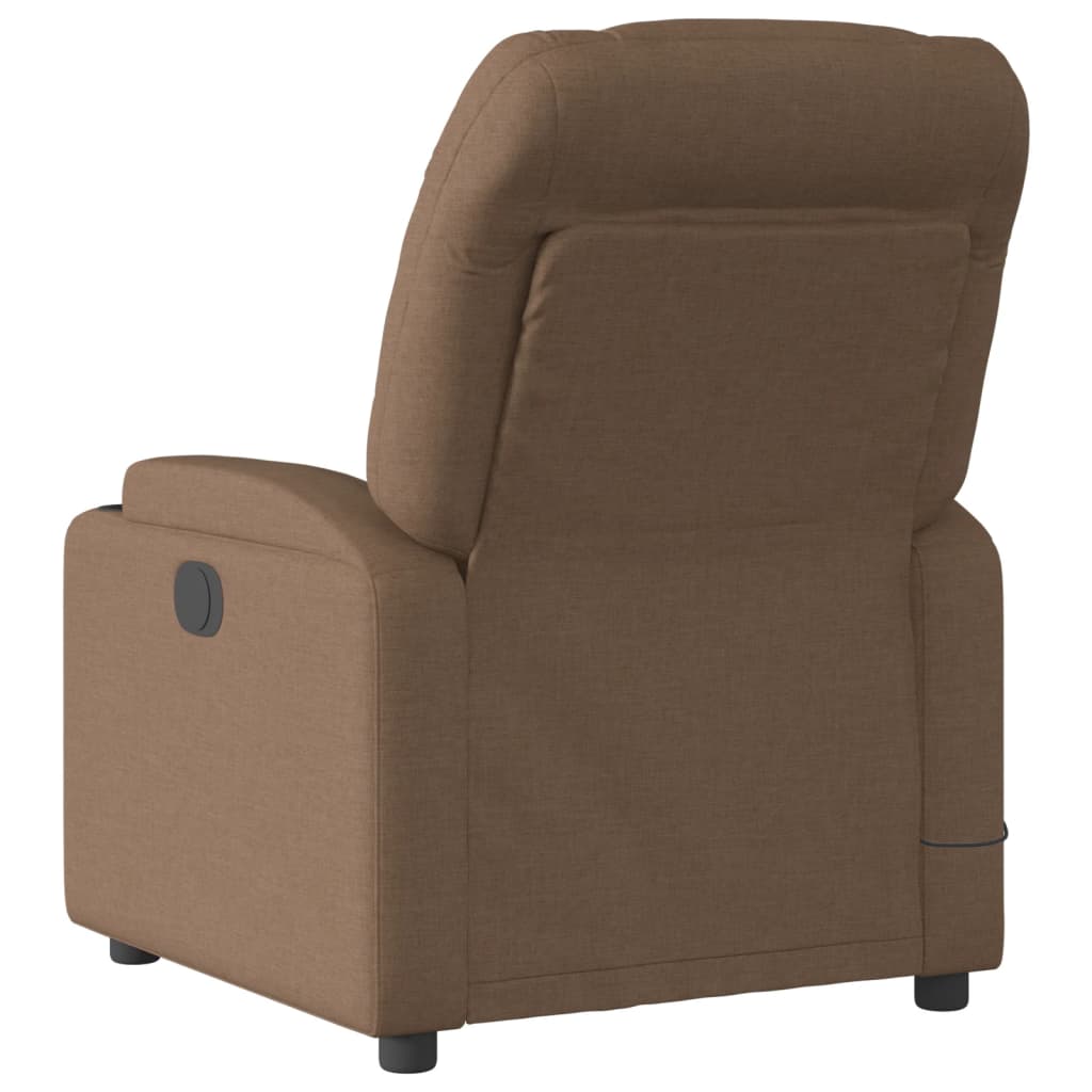 vidaXL Sillón reclinable con masaje de tela marrón