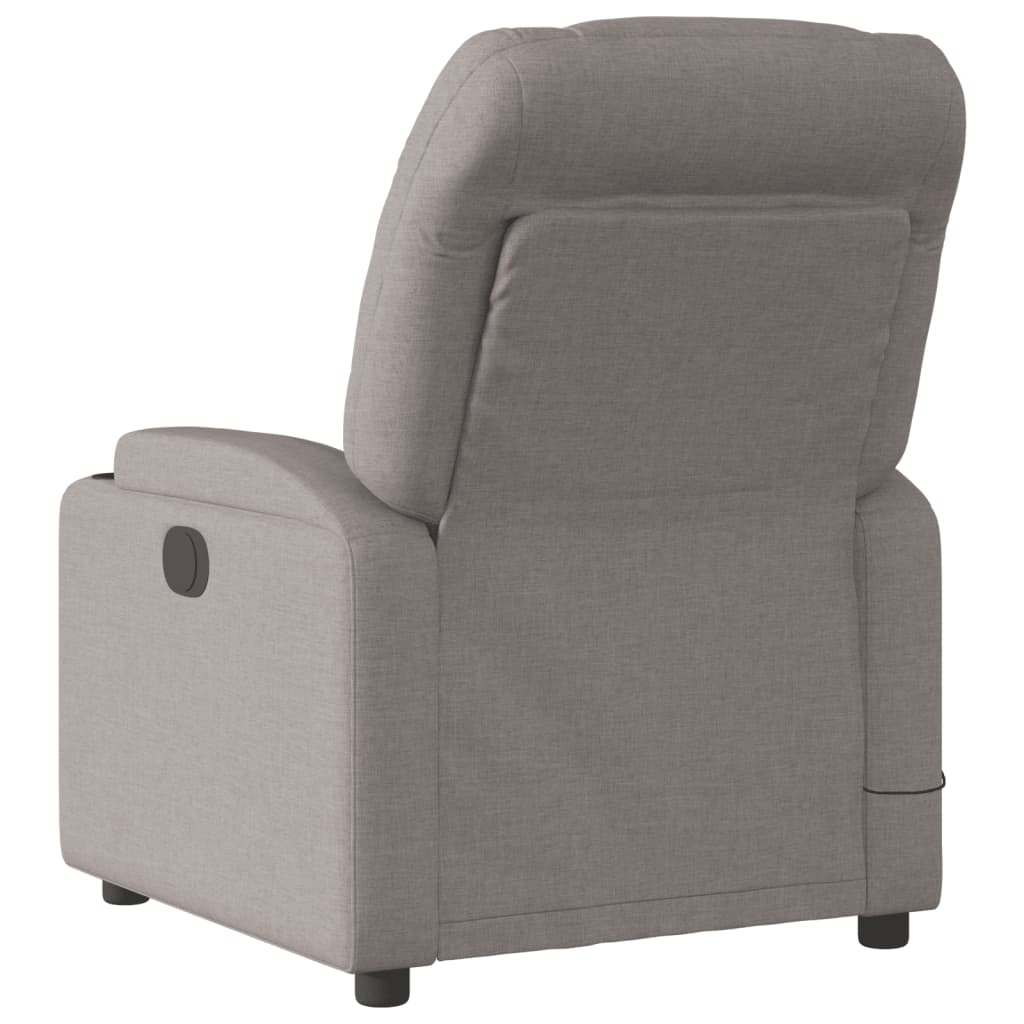 vidaXL Sillón de masaje reclinable de tela gris taupé