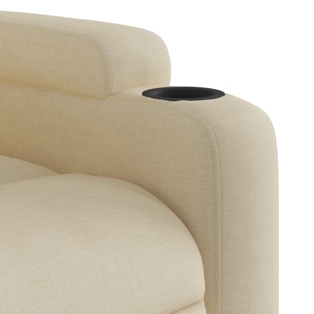 vidaXL Sillón de masaje reclinable de tela crema