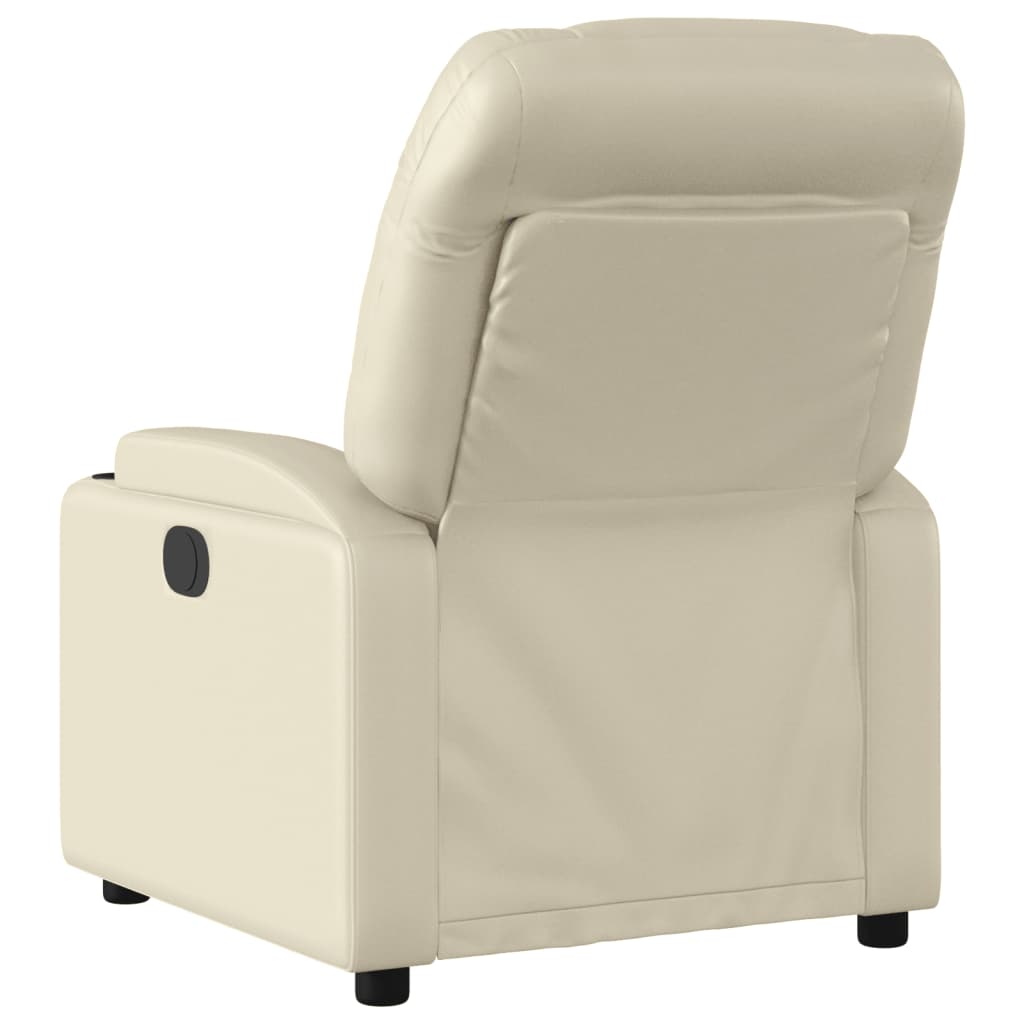 vidaXL Sillón reclinable de cuero sintético crema