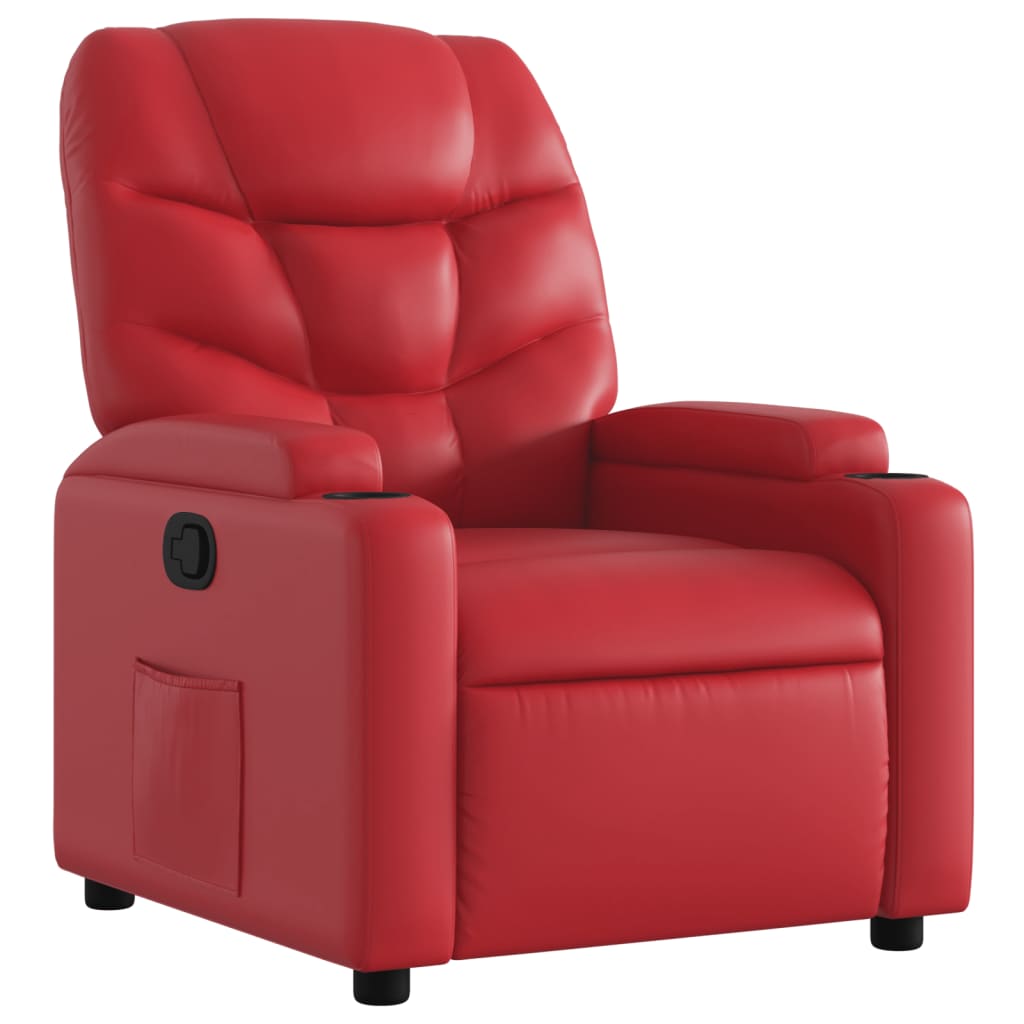 vidaXL Sillón reclinable de cuero sintético rojo