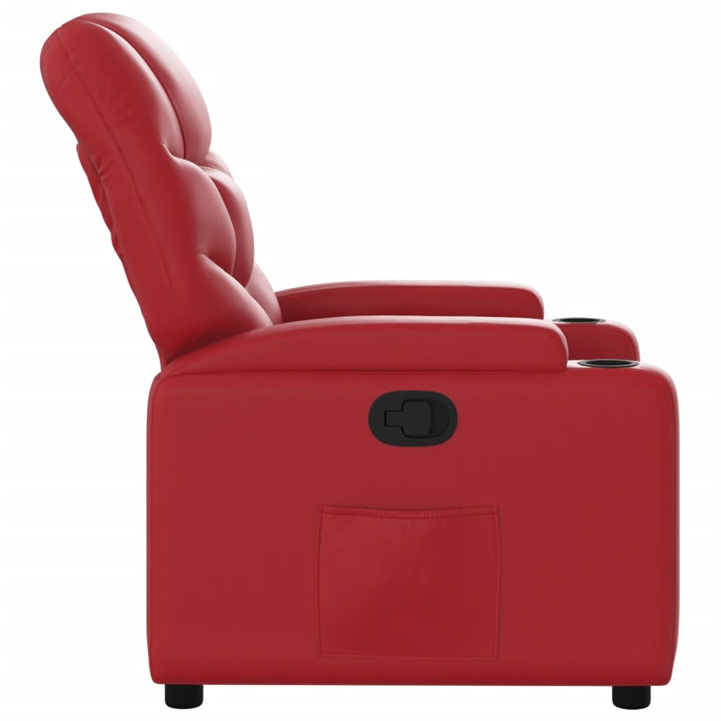 vidaXL Sillón reclinable de cuero sintético rojo