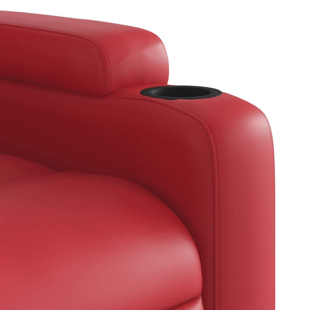 vidaXL Sillón reclinable de cuero sintético rojo