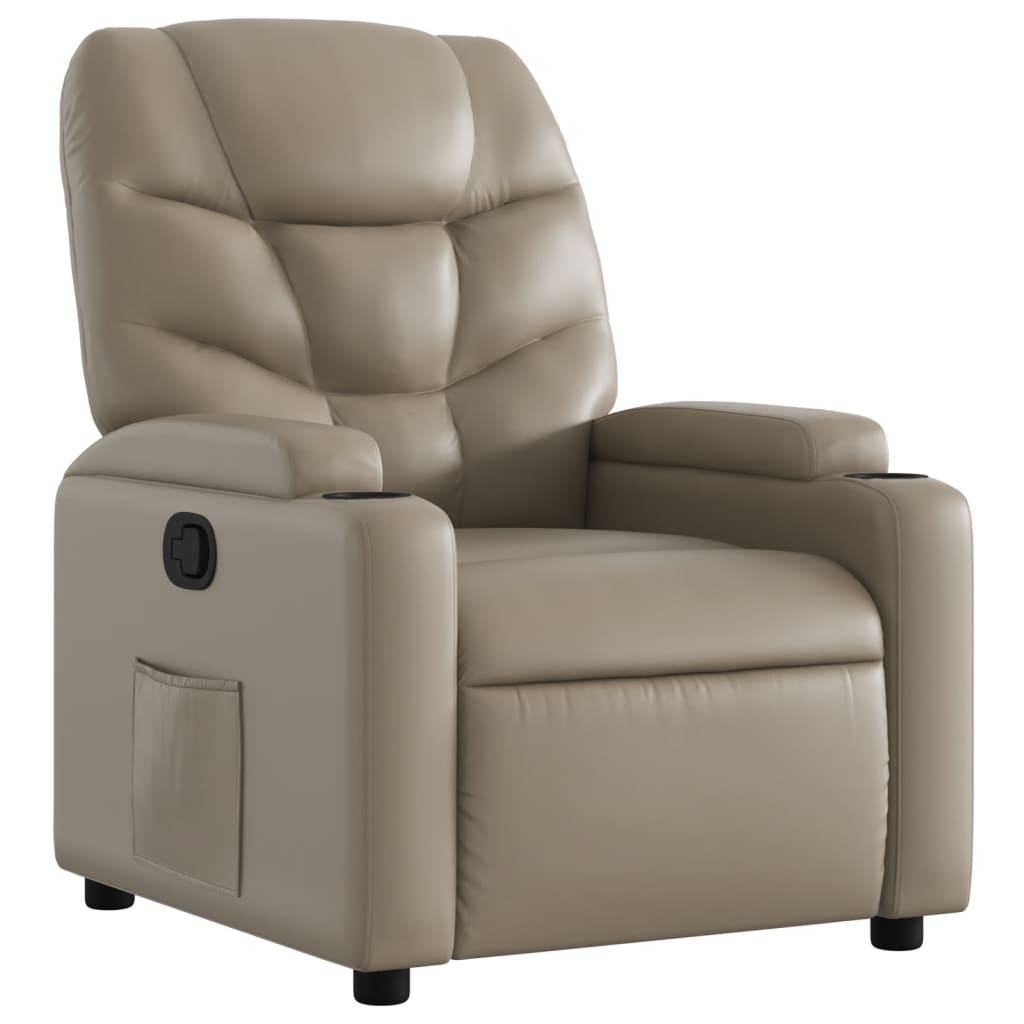 vidaXL Sillón reclinable de cuero sintético color capuchino