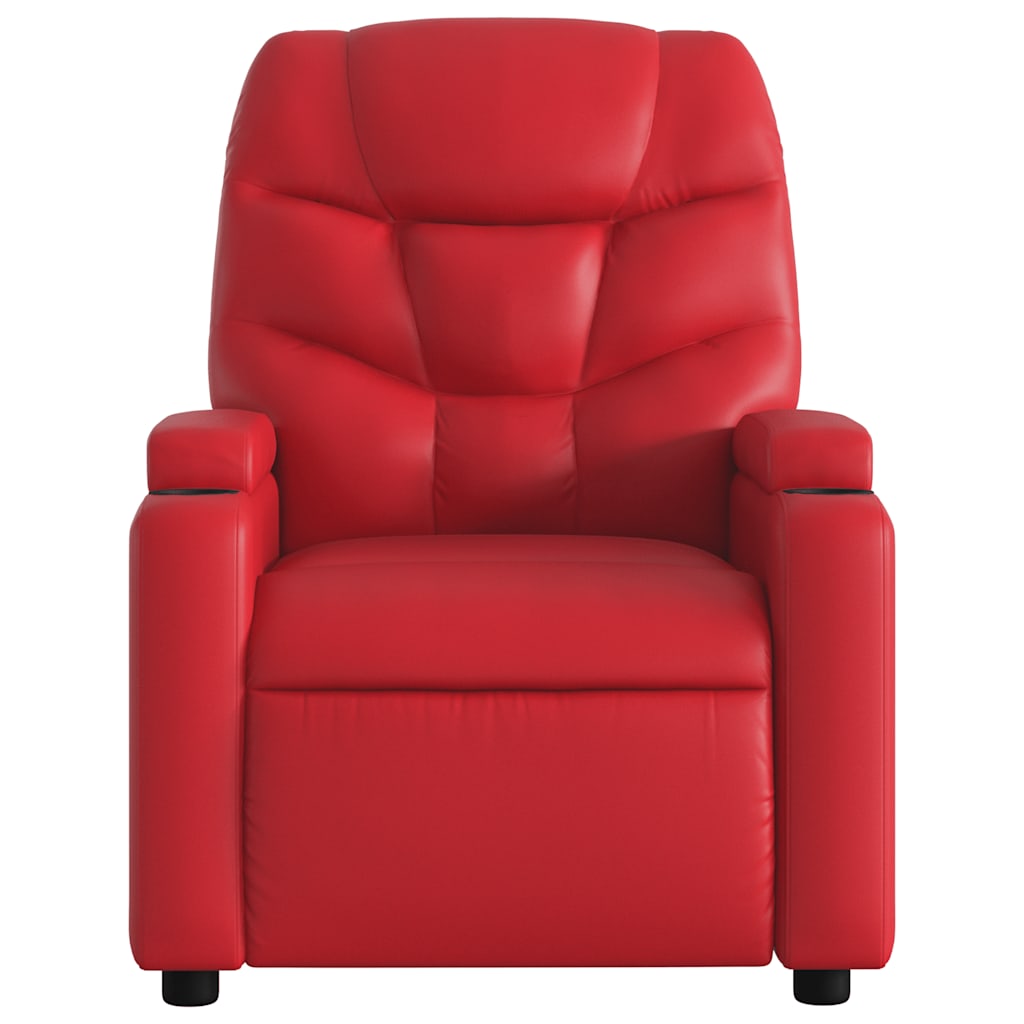 vidaXL Sillón de masaje reclinable cuero sintético rojo