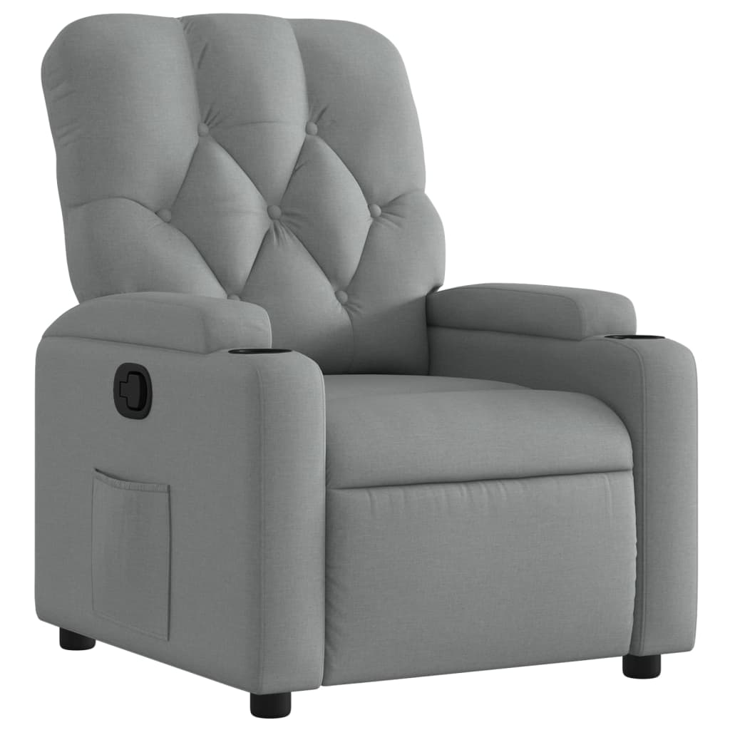 vidaXL Sillón reclinable de tela gris claro