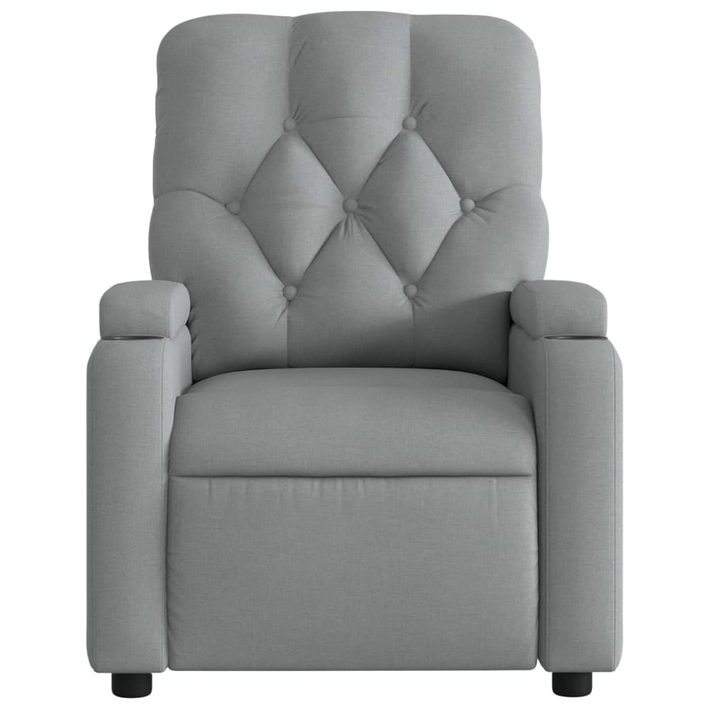 vidaXL Sillón reclinable de tela gris claro