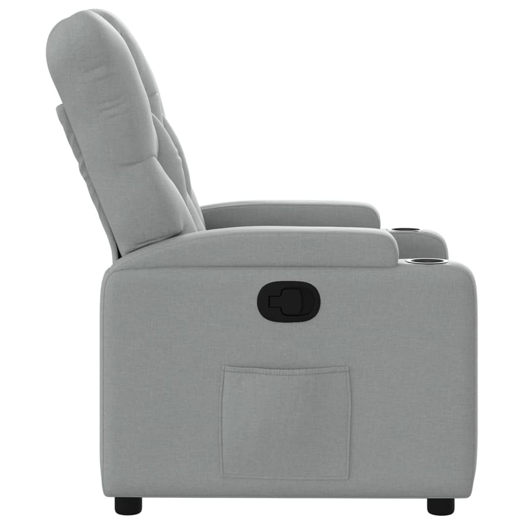 vidaXL Sillón reclinable de tela gris claro