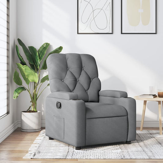 vidaXL Sillón reclinable de tela gris claro