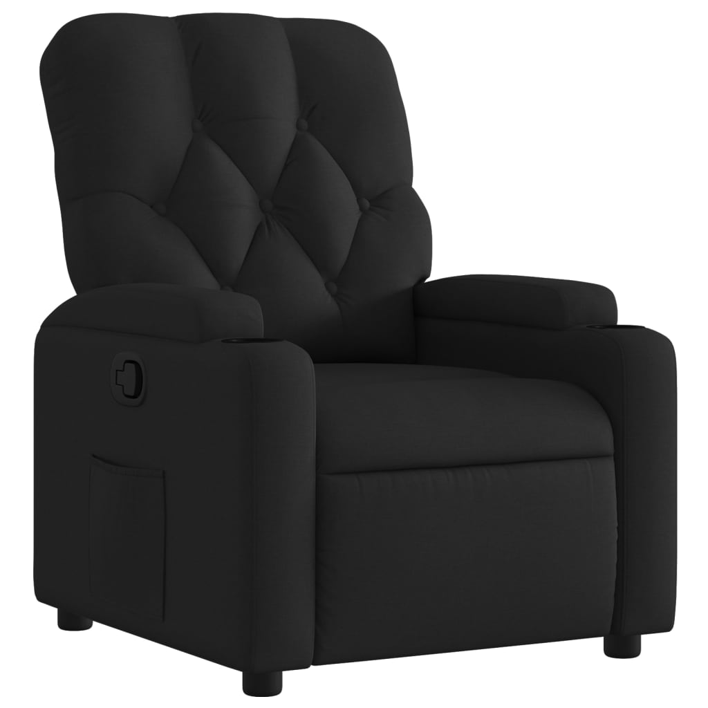 vidaXL Sillón reclinable de tela negro