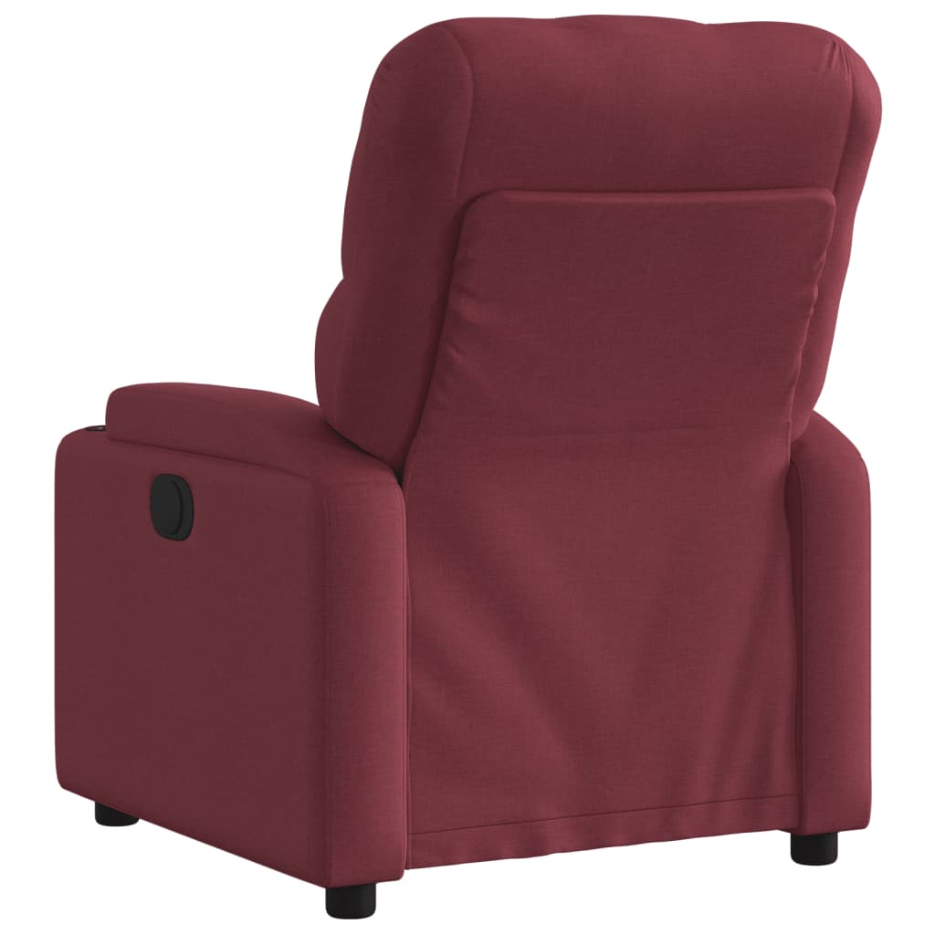 vidaXL Sillón reclinable de tela rojo tinto