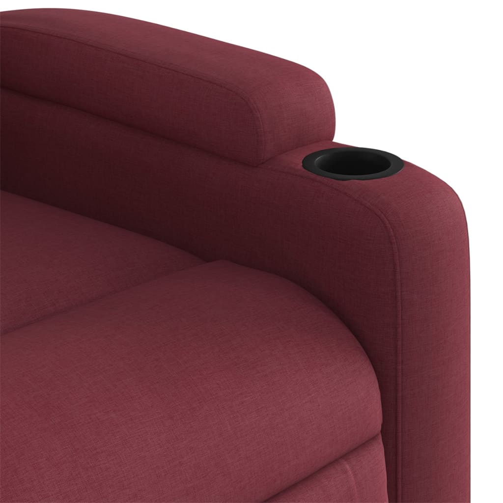 vidaXL Sillón reclinable de tela rojo tinto