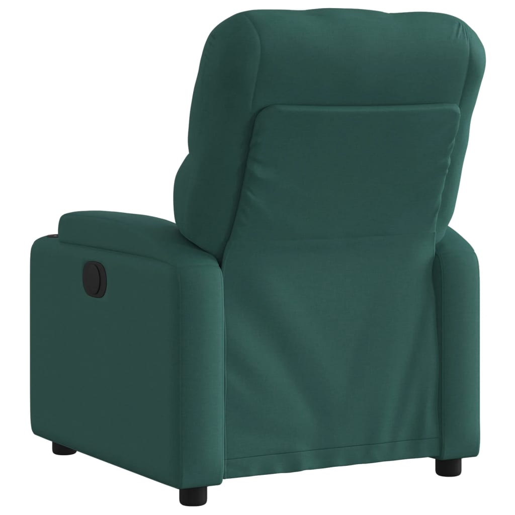 vidaXL Sillón reclinable de tela verde oscuro