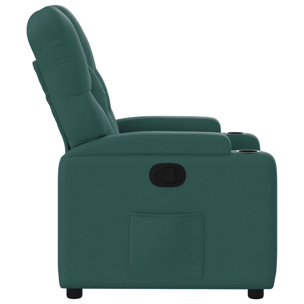 vidaXL Sillón reclinable de tela verde oscuro