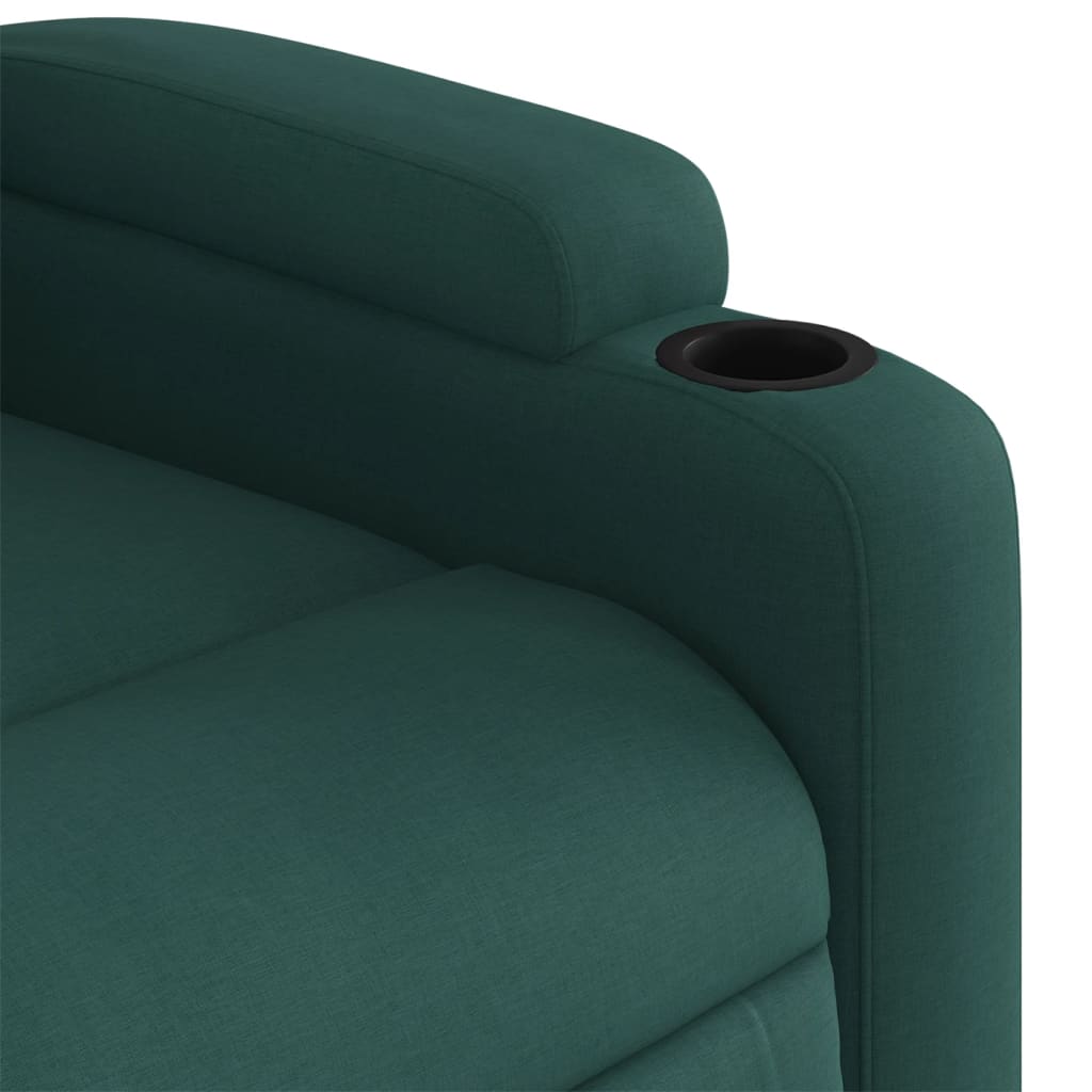 vidaXL Sillón reclinable de tela verde oscuro