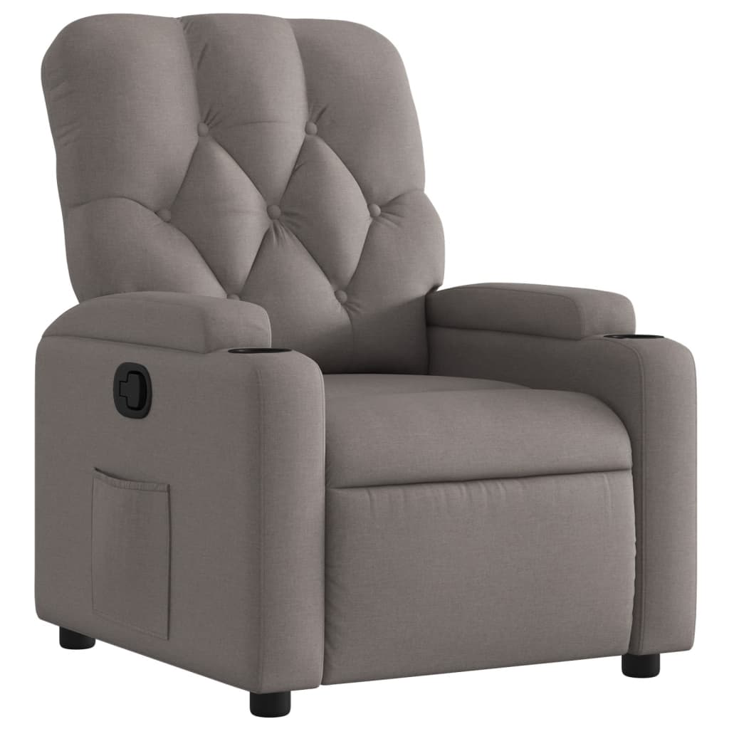 vidaXL Sillón reclinable de tela gris taupe