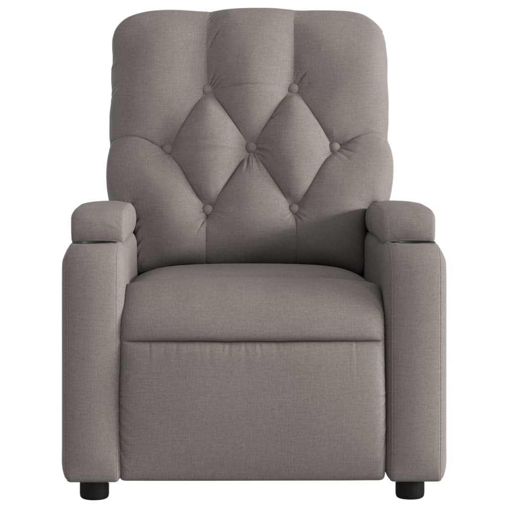 vidaXL Sillón reclinable de tela gris taupe